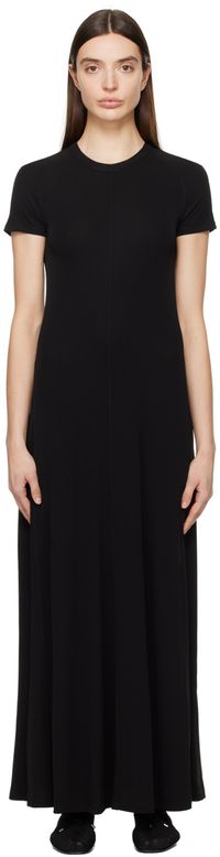 TOTEME Robe longue noire en jersey extensible