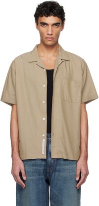 nanamica Beige Open Collar Panama S/S Shirt