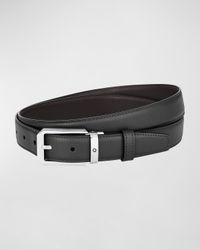 Men's Trapeze Reversible Leather Buckle Belt