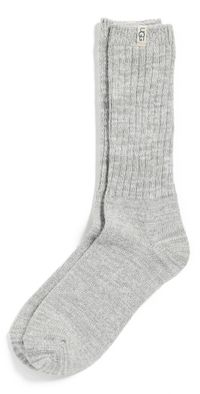 UGG Rib Knit Slouchy Crew Socks Seal One Size