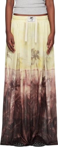 Palm Angels Yellow & Brown Sunset Palms Mesh Trousers