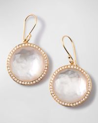 Round Drop Earrings in 18K Gold with Diamonds