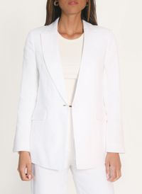 Kookai - Veste ajustée col tailleur en lin - Taille 42 - Blanc