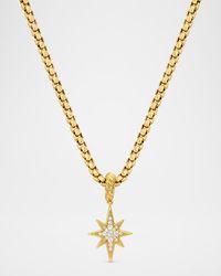 North Star Pendant with Diamonds in 18K Gold, 15mm