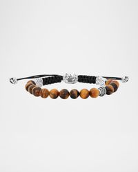Men's Sterling Silver Tigers Eye Beaded Bracelet
