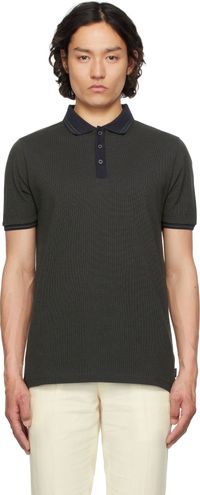 PS by Paul Smith Navy Micro Jacquard Organic Cotton Polo