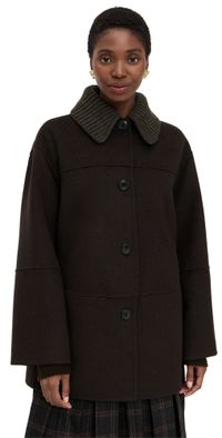 Proenza Schouler White Label Lisa Coat in Double Face Wool Hickory 8