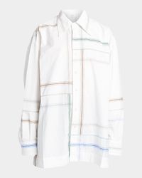 Abstract-Print Oversized Collared Shirt