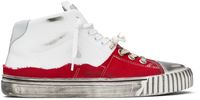 Maison Margiela Red & White New Evolution High-Top Sneakers