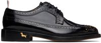 Thom Browne Black Spazzolato Leather Longwing Brogues