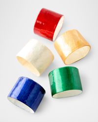 Four 1.5"Dia. Capiz Shell Napkin Rings
