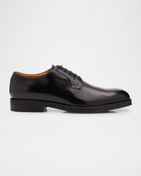 Men's Leather Rubber-Sole Derby Shoes
