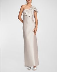 Ines One-Shoulder Bow Column Gown