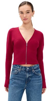 Good American Bustier Sweater Ruby M