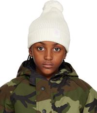 Golden Goose Kids White Contrasting Star Beanie