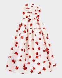 Floral Taffeta Midi Dress