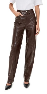 Pistola Cassie Faux Leather Pants Tobacco Croc 27