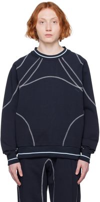 Saul Nash Navy Overlock Stitch Sweatshirt