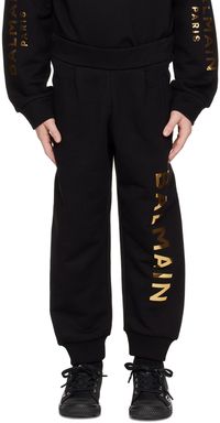 Balmain Kids Black Bonded Lounge Pants
