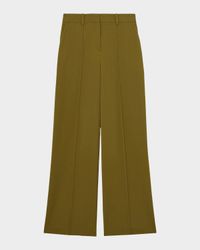Luisa Wide-Leg Pintuck Trousers