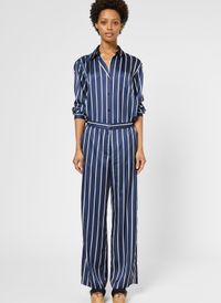 Gerard Darel - Pantalon large à rayures - Taille 46 - Bleu