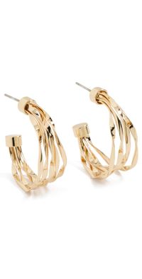 Argento Vivo Post Twisted Lay Hoops Gold One Size