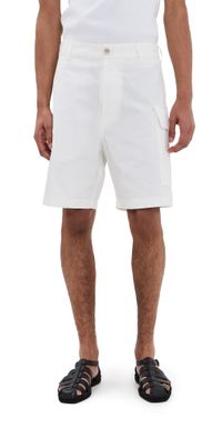 Marni Confetti Cotton Jacquard Cargo Shorts 7 Natural White 52