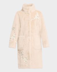 Peggy Crystal Applique Faux Fur Coat