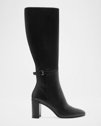 Candance Leather Buckle Knee Boots