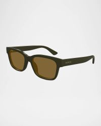 Men's GG1716SM Plastic Rectangle Sunglasses