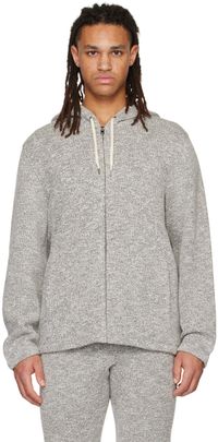 Vince Pull à capuche marbré noir et blanc cassé