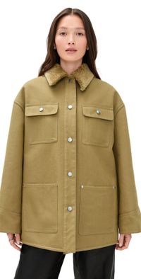 Nanushka Zonta Jacket Yellow Khaki XS