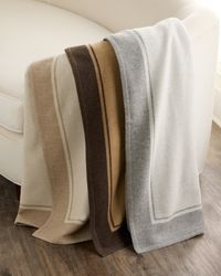 Skyline Border Stripe Cashmere Throw, 56" x 72"