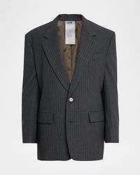 Men's Pinstripe Wool-Blend Two-Button Jacket