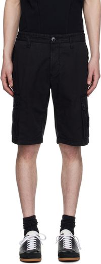 Stone Island Black Supima Cotton Twill Stretch-TC Shorts