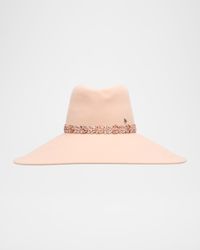 Anne Jewel Strass Felt Wool Fedora Hat