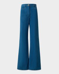 Celia Cotton Stretch Denim Flare Pants