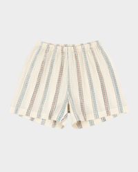 Boy's Vincent Multicolor Striped Shorts, Size 9M-6