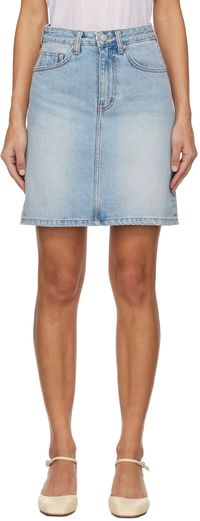 Dunst Blue Faded Denim Miniskirt