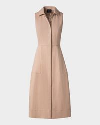 Sleeveless Cotton Midi Shirtdress