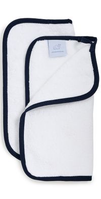 Weezie Signature Washcloths 2 Pack Navy on White One Size