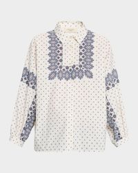 Adda Floral-Print Cotton Poplin Shirt