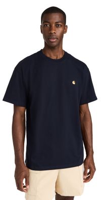 Carhartt WIP Short Sleeve Chase T-Shirt Dark Navy/Gold L