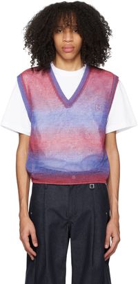 WOOYOUNGMI Pink & Purple Gradient Stripe Vest
