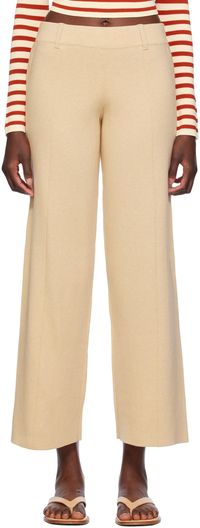 Staud Beige Jet Set Lounge Pants