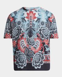 Men's Abstract Floral Crewneck T-Shirt