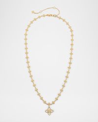 18K Yellow Gold Principessa Diamond Flower Pendant Necklace