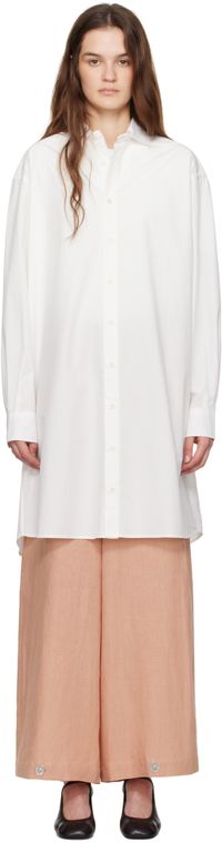 Baserange White Claude Shirt Midi Dress