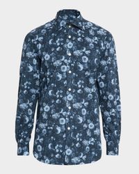 Men's Cotton Tonal Floral Sport Shirt