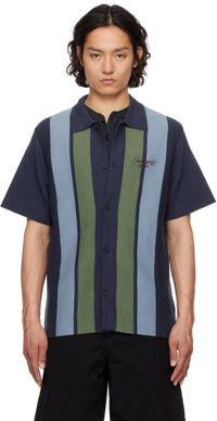 Carhartt Work In Progress Chemise à manches courtes Memory bleu marine en tricot